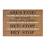 Konzertüberzeugung „She'S Fine She Wasn't Doing Anything“, lustige, niedliche Fußmatte, Fußmatte „Welcome Friends“, lustige Fußmatte, Fußmatte für neues Zuhause Teppich Bettumrandung (Khaki, One Size)