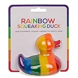 ReWu Quietsche-Ente Badeente Regenbogen Pride Bunt Badaccessoire Badewannenspielzeug Spielzeug Rainbow LGBTQ+ CSD Christopher Street Day Entchen Badespielzeug