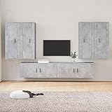 UYSELA Home Sets mit 6-teiligem TV-Schrank-Set aus Beton, Grau