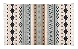 WENKO Bere, Badematte aus recycelter trendigem Ethno-Muster in Jacquard-Qualität, Rutschhemmende Unterseite und waschbar bis 30°C, aus 100% Baumwolle, (B x T): 50 x 80 cm, Mehrfarbig, 50 x 0 x 80 cm