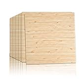 uyoyous Holzmaserung tapete, 3D Holzmaserung Selbstklebend Wandpaneele 70 x 70 cm Holzpaneele Wandverkleidung Wandpapier Schalldicht für Wohnzimmer, Schlafzimmer - 10 Stück Natur Farbe