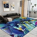 AU-SHTANG kuschelige teppiche Blauer Teppich, Baby kriecht Anti bakteriell und Anti-Milben-Anti-Rutsch-Teppichwohnzimmerteppich,Blau,180x240cm