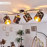 Deckenleuchte Opatija, 4-flammige Deckenlampe aus Metall in schwarz und kupferfarben, Modern Look Zimmerlampe mit verstellbaren Stoffschirmen, 4 x E27, ohne Leuchtmittel