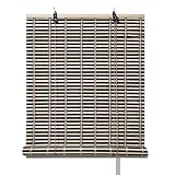 Bambus Rollo Natur Jalousine Schwarz und weiß Bambusrollo Seitenzugrollo 70% Schattierung Bambus Raffrollo Holzrollos Lichtfilter Sonnenschutz und Sichtschutz Rollo Fenster Patio (W90 x H140 cm)