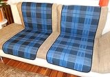 Sofaläufer Sesselläufer Überwurf Sesselschoner Schoner Läufer 50 x 140 cm Karo blau