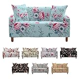 Mateju Sofabezug Stretch 1/2/3/4 Sitzer, 3D Blumen Antirutsch Sofaüberwürfe Ecksofa Spannbezug L Form Sofa Couchbezug Sesselbezug für Wohnzimmer Wohnkultur (Blühende Blumen,2-Sitzer 145-185cm)