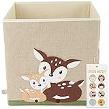 Bieco Aufbewahrungsbox Kinder Rehe | Kinderzimmer Aufbewahrung | Kallax Einsatz Kinder Spielzeug Aufbewahrungsbox faltbar Kinder Baby Aufbewahrungskorb Box Spielzeug Kiste Kinderzimmer Spielzeugkiste