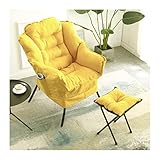 KIZQYN Einzelsofa Einzelsofa Freizeit Studentenwohnheim Sofa Lazy Sofa Stuhl Schlafzimmer Komfortlehne Liegesofa Einzelsofa mit Fußstützen Schlafsessel Sofabett (Color : Geel, Size : Pedals)