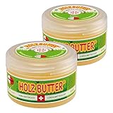 Renuwell 2 x 250 ml Holz-Butter Möbelpflege Holzpflege 100% Lebensmittelecht Spar-Set