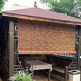 Schilf Vorhang VorhäNge füR DraußEn Balkon Vorhang AußEn Wetterfest Bambus Rollos Outdoor Holzlamellen Fenster Rollos füR Innen DraußEn Weidenzaunmatte füR Innen Und DraußEn ( Size : 70*160cm/28*63in