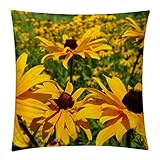 2Er Set Zierkissenbezüge Gelbe Chrysantheme Moderne Kissen Fall Quadratische,Resistent Kissenbezug Für Bed Kissen Sofakissen 45X45Cm