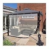 wasserdichte Vorhänge for Veranda-Pergola-Abdeckungen mit Ösen und 10er-Pack elastischer Kordel, 0,12 mm Terrassenplatten Aoisavch (Color : Clear, Size : 7.87x13.12'/2.4x4m)