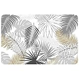 Macosa U1790477_x4 Tischset 4 STK. Schwarz Grau Beige PVC 43 cm eckig Platzsets abwischbar Tischdeko Tischmatte Platzmatte Tisch-Unterlage Tischset rechteckig Platzdeckchen