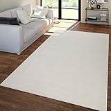 TT Home Wohnzimmer Teppich Kurzflor Unifarbendes Design Modern Und Zeitlos, Farbe: Creme, Größe:240x340 cm