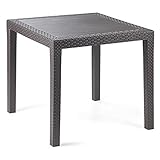 Mojawo Bistrotisch Kunststoff 79x79cm King Anthrazit eckig Balkontisch Gartentisch Terrassentisch