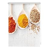 Lichtblick Klemmfix Tageslicht-Rollo mit Motiv, ohne Bohren, Blickdicht, Seitenzugrollo, Made in Germany, Spices - Bunt 80 x 150 cm (B x L)