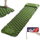 AKSOUL Isomatte Camping Luftmatratze Selbstaufblasend: Ultraleicht Kleines Schlafmatte Aufblasbare Matratze Dick Faltbar Selbstaufblasbare Iso Matte Strandmatte für Outdoor Trekking Zelt mit Kissen