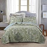 Quilted Bedspread Set Double Super King Size Beige Color 230x250 cm 3PCS Bedding Vintage Comforter Patchwork Cotton Quilt Bed Throws Blanket