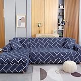 ZCXRYFL Bedruckter Couch üBerzug L Form Stretch Stoff Sofabezug Rutschfester Sofa Cover Relaxsessel Ecksofa Kombination Sofa üBerzug MöBelschutz Couchbezug FüR Hunden (ＡＡ（220-280cm）+BB（220-280cm）,N)