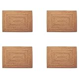 Censous 4 x Tischsets aus Rattan, hitzebeständig, gewebt, hitzebeständige Platzsets für den Esstisch