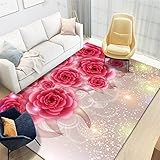 DJHWWD terrassendeko teppiche in Wohnzimmer Rosa rechteckiger Teppich für Schlafzimmer mit niedrigem Flor, Bedruckte Bodenmatte rutschfest 40X60CM