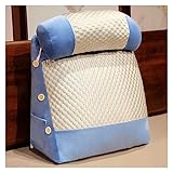Waschbar Rückenkissen Hohen Rückenlehne Kissen Großes Wandkissen Lesekissen Mit Nackenkissen Bezug Nackenstützkissen Lendenkissen Kopfteil Kopfkissen Für Bett Kopfteil Sofa Couch (Color : Blue)