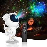 Astronauten Galaxy Projektor Sternenhimmel Nachtlicht, Astronaut LED Sternenprojektor mit Nebel, Timer und Fernbedienung, für Schlafzimmer und Deckenprojektor, Geschenke für Kinder und Erwachsene…