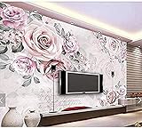 Moderne Rose Tapete Wandbild 3D Fototapete Wohnzimmer Home Wanddekoration Leinwand Wanddekoration 3D Tapete Vlies Effekt Tv Die Fototapete Wandbild Wohnzimmer Schlafzimmer-430cm×300cm