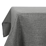 Deconovo Tischdecke Wasserabweisend Tischwäsche Lotuseffekt Tischtuch Leinenoptik, 130x220 cm, Grau, 1 Stück