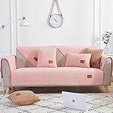 Homeen sofaläufer,Furniture Sofa Protector,Warm Sectional Sofa Schonbezug,winterweiche Sofabezug für Ledercouch und Stoffsofa,verschleißfeste Lounge Sofabezug-Rosa_110 * 160 cm