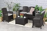 Dmora Urano-Lounge, Gartenmöbel-Set mit Kissen, für den Innen-und Außenbereich, 100% Made in Italy, Anthrazit