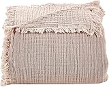 BOHORIA® Premium 4-lagige Musselin Kuscheldecke „Pure“ extra groß 200x250cm | Tagesdecke aus 100% Baumwolle | Sofadecke Wohndecke (Pure Sepia, 200 x 250 cm)