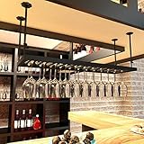 Glas Weinglasrahmen Decke Weinregal aus Schmiedeeisen, Rotweinglashalter, Weinregal aus Eisen, hoher Getränkehalter, hängender Getränkehalter, Bar-Ausstellungsstand, Bartisch, Weinregale (sc