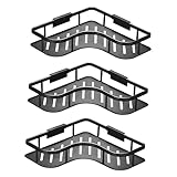 DOITOOL Aufbewahrungsregale 3 Stück Dusch-Organizer Küchenaufbewahrung Schwebender Caddy Aus Stahl Wand-Wc Multifunktionales Edelstahl- Für Selbstklebende Ecken Kreatives