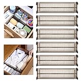 TOOSOAR 6 Pcs Schubladentrenner, passt Genau für Deine Schubladentrenner Verstellbar, Kürzen, Einteilen, da Besonders Rutschfest für Schlafzimmer, Schrank, Babyschublade, Schreibtisch, Küchenablage