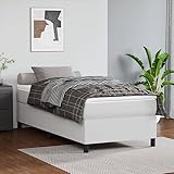 ZEYUAN Boxspringbett mit Matratze, Bettgestell, Schlafbett, Betten, Jugendbett, Bed Frame, Schlafzimmer Bett, Betten Für Teenager, Weiß 80x200 cm Kunstleder