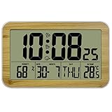 Vintage-Schreibtischuhr, geräuschlos, Wecker, Digitale Wanduhr mit großem Bildschirm, elektronische Wanduhr für Studenten, elektronischer Wecker mit Digitalanzeige, Burgunderrot