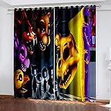 Vorhänge Schlafzimmer 3D Cartoon-Tier Totenkopf Blackout Curtain Verdunkelung 220x210 cm Gardinen Blickdichte Vorhänge Schlafzimmer Ösen Thermo Vorhang, Mit Muster Für Fenster Wohnzimmer