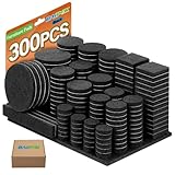 Filzgleiter Selbstklebend Set 300 Stück - Schwarz - Premium Möbelgleiter Filz Pads 5 mm Starke - Filz für Stühle Bodengleiter- Effektiver Schutz Ihrer Möbel & Holzfußböden(Eckig und Rund)