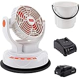 YARD FORCE Akku Sprühnebel Ventilator LF C36 - Bis zu 6 Stunden Sprühnebel mit 20 V/2,0 Ah Akku und 23-l-Eimer, 3 Windstufen und 2 Sprühnebelstufen, inklusive Schnellladegerät