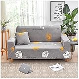 YOUCAI Sofaüberwurf 1/2/3/4 Sitzer Elastischer Sofabezüge Blumen-Muster Schonbezug Polyester Multifunktio Sofabezug Couchabdeckung Wohnkultur für Ganze saiso,18,2 Sitzer(145-185cm