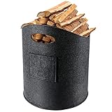 Filztasche Holzkorb für Kaminholz, Kaminholzkorb Korb Filzkorb Feuerholzkorb Kaminholztasche Groß Kaminkorb Holzkörbe Kaminzubehör Brennholzkorb Filz Filzkörbe Holztasche Aufbewahrung (33x33x40cm)