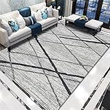 Möbel Wohnzimmer Anti Teppich Rutsch Anti-Schimmel grau geometrisches Muster, Linien Dekoration weich und Nicht verformt Outdoorteppich 100X200CM