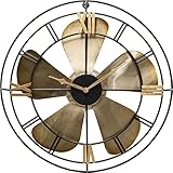 Kare Design Wanduhr Propeller, Uhr, schwarz/Gold, 62cm