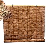 Bambusrollo Sonnenschutz Sichtschutz Rollo Schilf Seitenzugrollo für Fenster und Türen,Blickdicht Outdoor Rollo,Breite 40cm,44cm,50cm,82cm,106cm,122cm,146cm