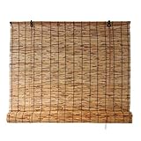 Sonnenschutz Bambusrollo Bambus Rollo Natural Handgewebter Schilf Vorhang Sichtschutz Bambus Jalousie Raffrollo Für Terrasse Balkon Pergola 40-165cm Breit Anpassbar