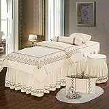 Vierteilige Kristallsamt Schönheits-Tagesdecke Massage Physiotherapie Massage Shampoo Tagesdecke Schönheitsdekoration Tagesdecke (Farbe: Creme Farbe: 60180 cm) (Creme Farbe 70 * 185 cm)