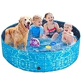 LIUFASHI Hundepool für Hunde und Katzen 160cm Schwimmbecken Faltbarer Hund Planschbecken Swimmingpool Kinderpool Hundebadewanne Hunde Pool mit PVC-rutschfest Für Hund Katze Kinder(Ozean)