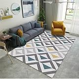 DJHWWD Teppich Outdoor Teppich Dekoration Grau Fuzzy-Gitter-Retro-Muster Restaurant Langlebig Rugs 50X80Cm XXL Teppich 1Ft 7.7''X2Ft 7.5''
