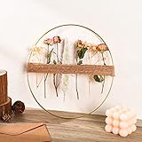 RosewineC Trockenblumen Deko, 25cm Dekorative Kränze Metallringe, 2 Stück Metall Blumenkranz Metallring mit Pampasgras Klein, Boho Wanddeko Fensterdeko Hängend für Wohnzimmer Tür Dekoration zum Bastel